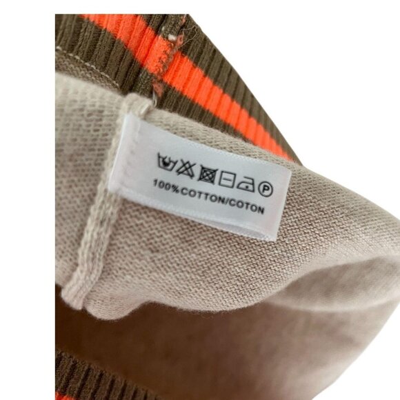 Lisa Todd Knit Polo Top – Beige with Orange Trim – Women’s Size L - Picture 3 of 6